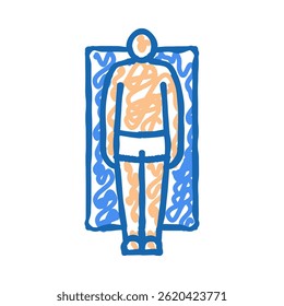 rectangle male body type doodle icon sketch vector. rectangle male body type sign. isolated symbol illustration