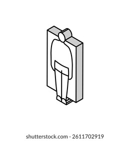 rectangle male body type isometric icon vector. rectangle male body type sign. isolated symbol illustration