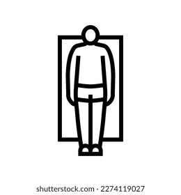vector de icono de línea de tipo de cuerpo macho rectangular. signo de tipo de cuerpo macho rectangular. símbolo de contorno aislado ilustración negra