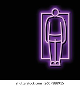 rectangle male body type neon light sign vector. rectangle male body type illustration
