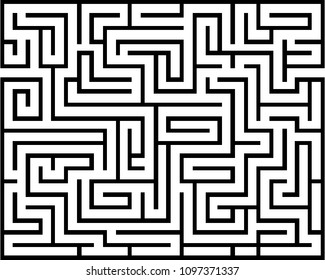 Rectangle maze isolated on white background