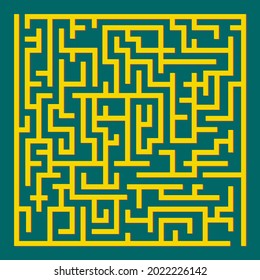 Rectangle maze isolated vector image. Labyrinth shape design element.