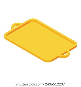 Rectangle meal tray icon isometric vector. Serving breakfast platter. Dining plastic dish holder