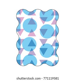 rectangle with memphis geometric figure background