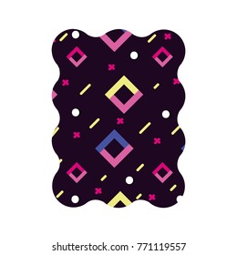 rectangle with memphis style abstract background
