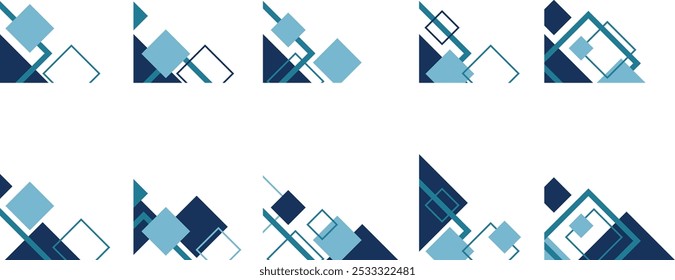 Rectangle Modern Corner Vector Art