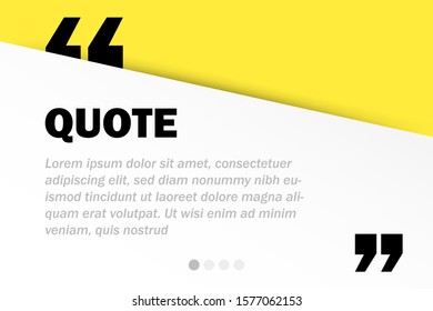 Rectangle Motivation Quote Template Vector Background with Realistic Soft Shadows in Material Design. Good for Inspirational Text, Quotes etc. Horizontal Layout. Vector illustration