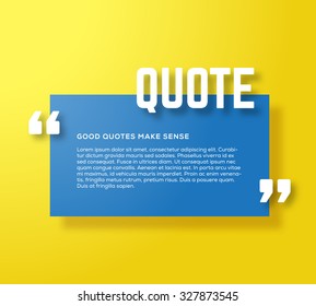 Rectangle Motivation Quote Template Vector Yellow Background with Realistic Soft Shadows. Good for Inspiration Text or Any Information. Horizontal Layout. Possible Use as a Business Card Template.