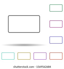 Rectangle multi color icon. Simple thin line, outline vector of geometric figures icons for ui and ux, website or mobile application