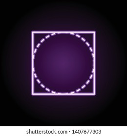 rectangle neon icon. Elements of geometric figures set. Simple icon for websites, web design, mobile app, info graphics on dark gradient background