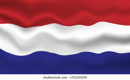 Rectangle Netherlands flag for designing about the national flag, The tourism. vector
