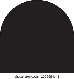 Rectangle with one rounded side geometric shape vector eps