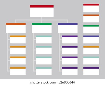 Rectangle Organization Chart Infographics, People Icon, Business Structure, Vector Illustration.