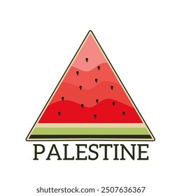 Rectangle of Palestine Watermelon perfect for sticker, apparel, etc	
