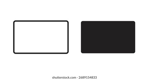 Retângulo ícone panorâmico vetor em design simples plano, contorno.