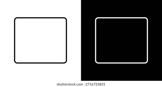 Rectángulo de iconos panorámicos blanco y negro Vector, línea icono conjunto.