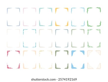 Rectangle  Pastel Color Corner Frames Vector Set Background 