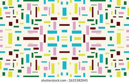 Rectangle pattern arranged in assorted colors and stacked together beautifully. vector seamless geometric pattern, seamless pattern