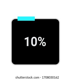 Rechteck-Prozentdiagramm, Zähler mit 10 %.ready-to-use für Webdesign, Benutzeroberfläche oder Infografik - Anzeige mit schwarz-hellblau
