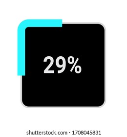 rectangle percentage diagram meter showing 29 %.ready-to-use for web design, user interface UI or infographic - indicator with black and light blue