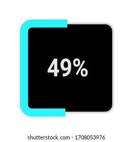 rectangle percentage diagram meter showing  49%.ready-to-use for web design, user interface UI or infographic - indicator with black and light blue
