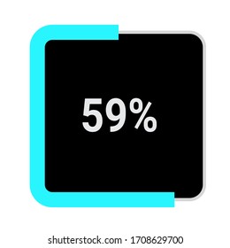 rectangle percentage diagram, meter showing 59%.ready-to-use for web design, user interface UI or infographic - indicator with black and light blue