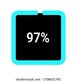 rectangle percentage diagram, meter showing 97%.ready-to-use for web design, user interface UI or infographic - indicator with black and light blue