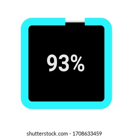 diagrama de porcentaje de rectángulo, medidor que muestra el 93%.listo para usar para el diseño web, interfaz de usuario UI o infografía - indicador con azul negro y azul claro