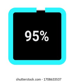 rectangle percentage diagram, meter showing 95%.ready-to-use for web design, user interface UI or infographic - indicator with black and light blue