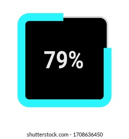 rectangle percentage diagram, meter showing 79%.ready-to-use for web design, user interface UI or infographic - indicator with black and light blue