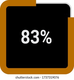 rectangle percentage diagram, meter showing 83%.ready-to-use for web design, user interface UI or infographic - indicator with black and brown
