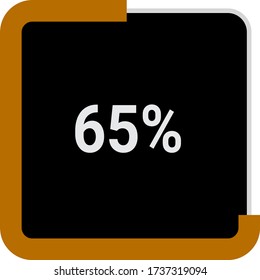diagrama de porcentaje de rectángulo, medidor que muestra el 65%.listo para usar para diseño web, interfaz de usuario o infografía - indicador con negro y marrón