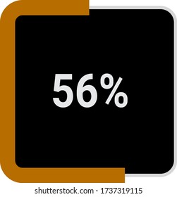 rectangle percentage diagram, meter showing 56%.ready-to-use for web design, user interface UI or infographic - indicator with black and brown
