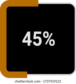 rectangle percentage diagram, meter showing 45%.ready-to-use for web design, user interface UI or infographic - indicator with black and brown