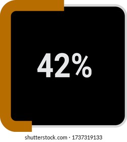 rectangle percentage diagram, meter showing 42%.ready-to-use for web design, user interface UI or infographic - indicator with black and brown