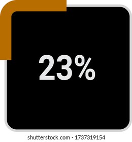 rectangle percentage diagram, meter showing 23%.ready-to-use for web design, user interface UI or infographic - indicator with black and brown