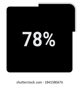 rectangle percentage diagram, meter showing 78%.ready-to-use for web design, user interface UI or infographic - indicator with black and white.