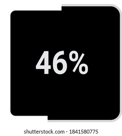 rectangle percentage diagram, meter showing 46%.ready-to-use for web design, user interface UI or infographic - indicator with black and white.