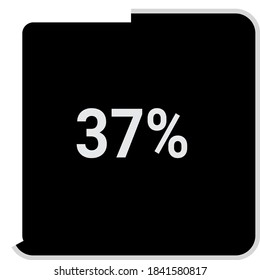rectangle percentage diagram, meter showing 37%.ready-to-use for web design, user interface UI or infographic - indicator with black and white.