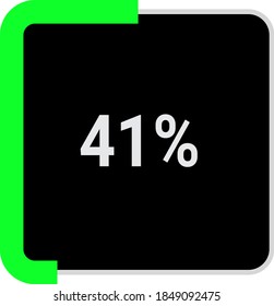 rectangle percentage diagram, meter showing 41%.ready-to-use for web design, user interface UI or infographic - indicator with black and light light green.