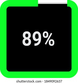 rectangle percentage diagram, meter showing 89%.ready-to-use for web design, user interface UI or infographic - indicator with black and light light green. - Powered by Shutterstock - Get 15% off with code: PIKWIZARD15