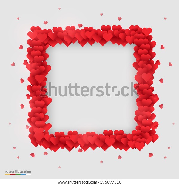 Download Rectangle Photo Frame Made Many Hearts Stock Vector ...