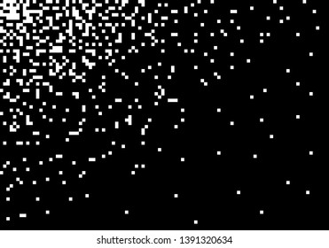 Rectangle pixels are arranged into damaging filled rectange shape. Dispersed filled rectange dotted vector icon with disintegration effect.