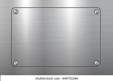 Rectangle Plate Screws On Metal Background Stock Vector (Royalty Free ...