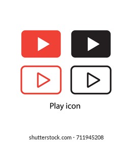 Rectangle play icon vector illustration.