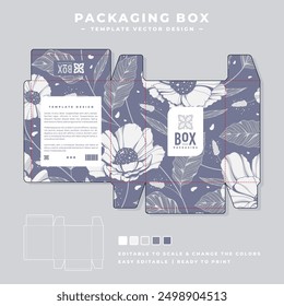 rectangle product box with floral pattern 136