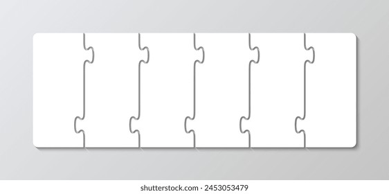 Rectangle puzzle grid. Business presentation infographic. Jigsaw puzzle info graphic with 6 pieces, steps, parts of process diagram. Business presentation for infographics. Vector