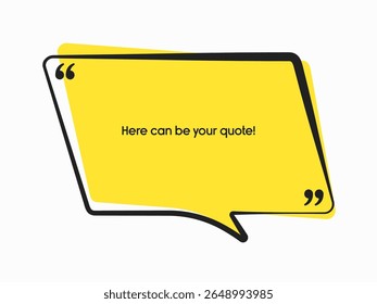 Rectangle quote frame blank. Space for message, citation, aphorism, motivation. Empty frame for information messages. Template quotes for wisdom. Background for text, speech bubble in quotes