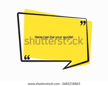 Rectangle quote frame blank. Space for message, citation, aphorism, motivation. Empty frame for information messages. Template quotes for wisdom. Background for text, speech bubble in quotes