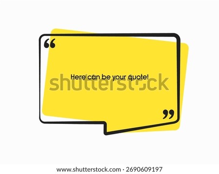 Rectangle quote frame blank. Space for message, citation, aphorism, motivation. Empty frame for information messages. Template quotes for wisdom. Background for text, speech bubble in quotes